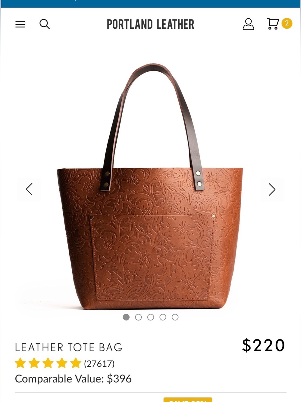 Portland Leather Goods Oversized tote in Meadow - Picture 9 of 11